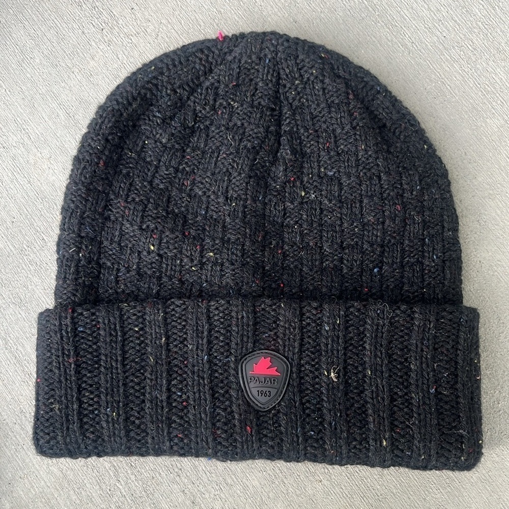 Pajar Knitted Beanie Winter Hat Black Men's One Size NWOT